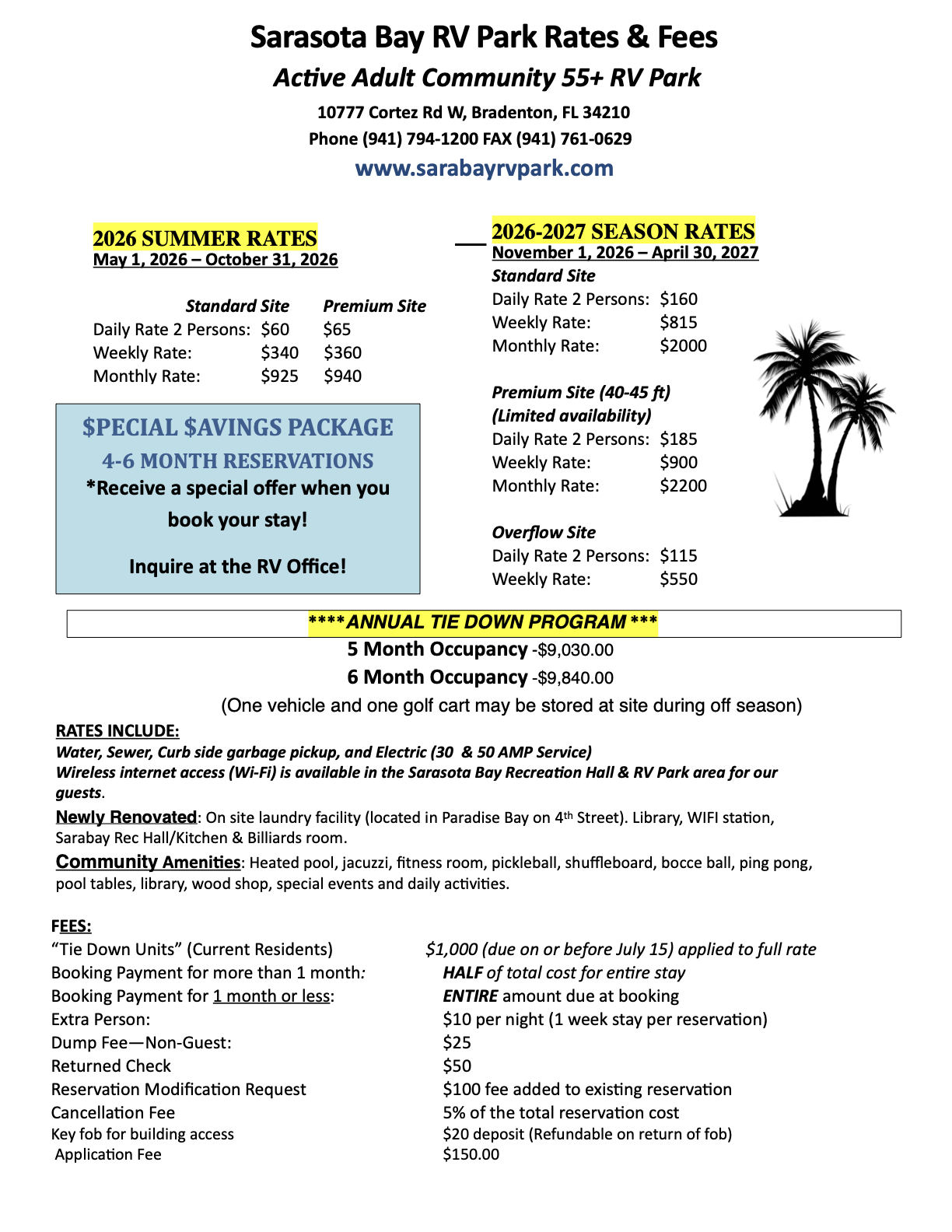 Rate Sheet